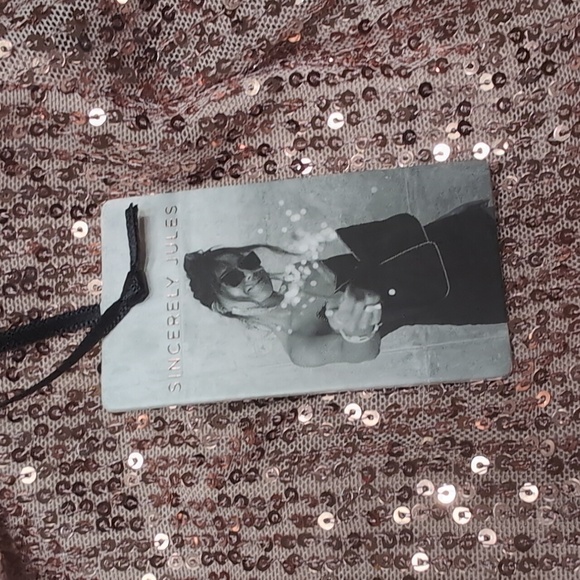 NWT Sincerely Jules Rose Gold Sequin Bodysuit Size M - Picture 8 of 10